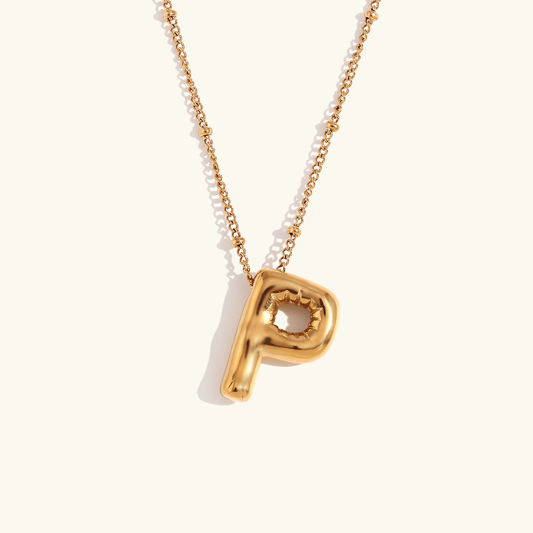 Balloon Gold Initials Necklace