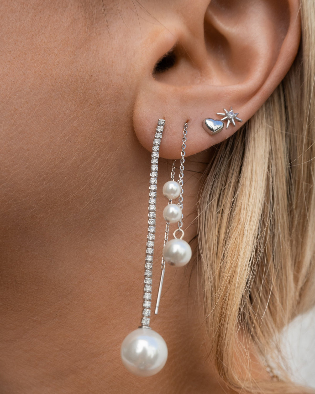 Mini Heart Stud Earrings crafted from Silver