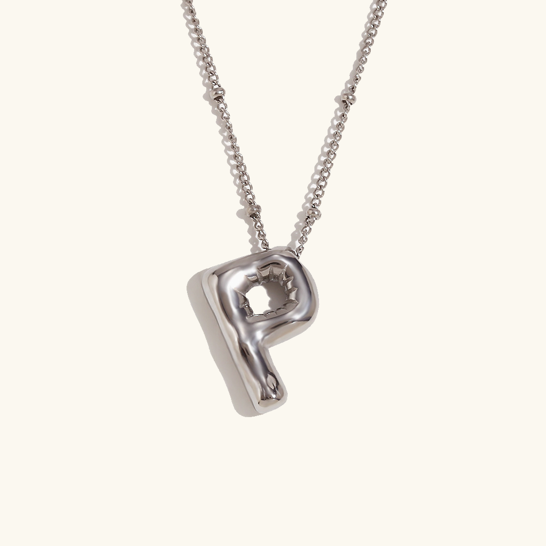 Balloon Gold Initials Necklace
