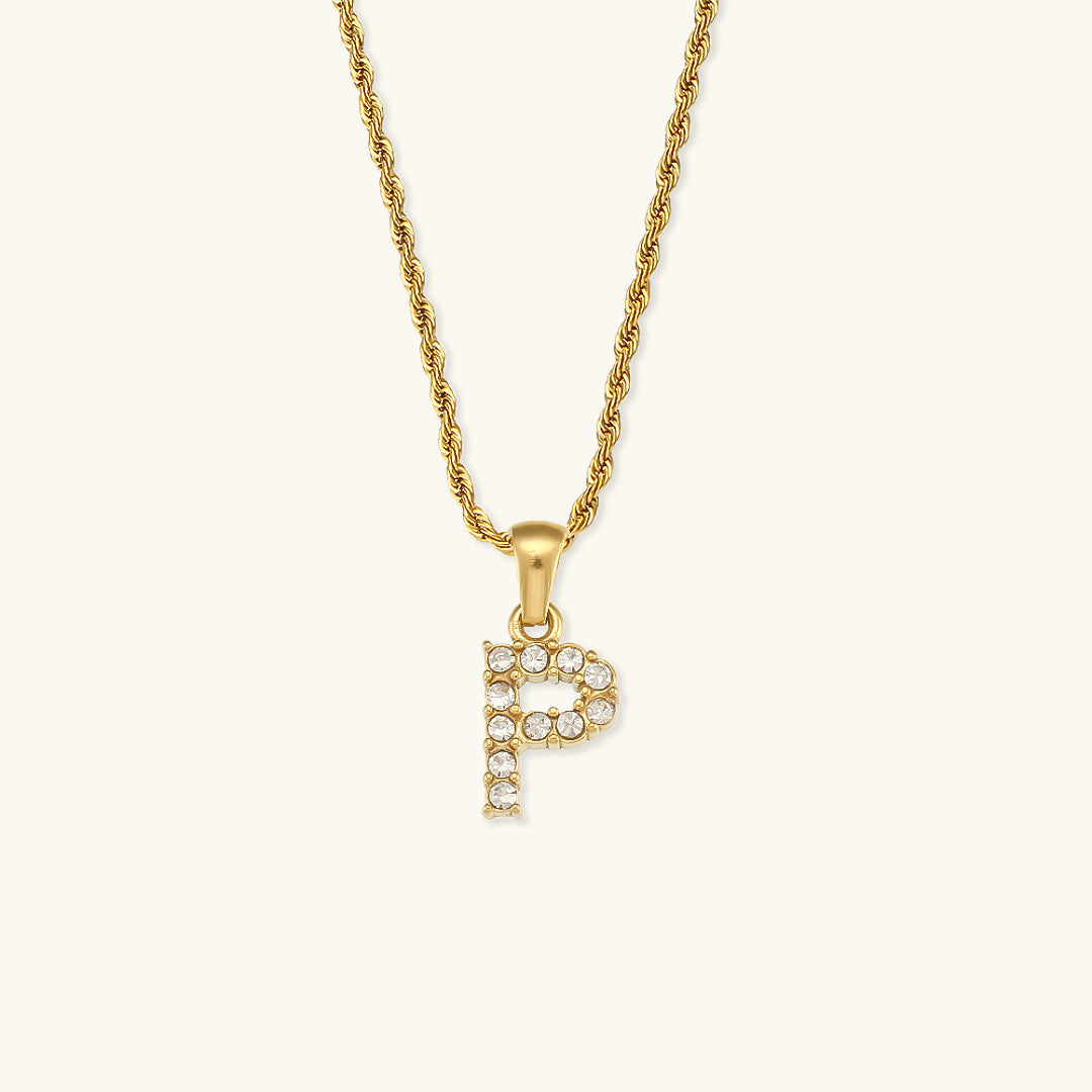 Maeve - Necklace featuring diamonds and letter initials