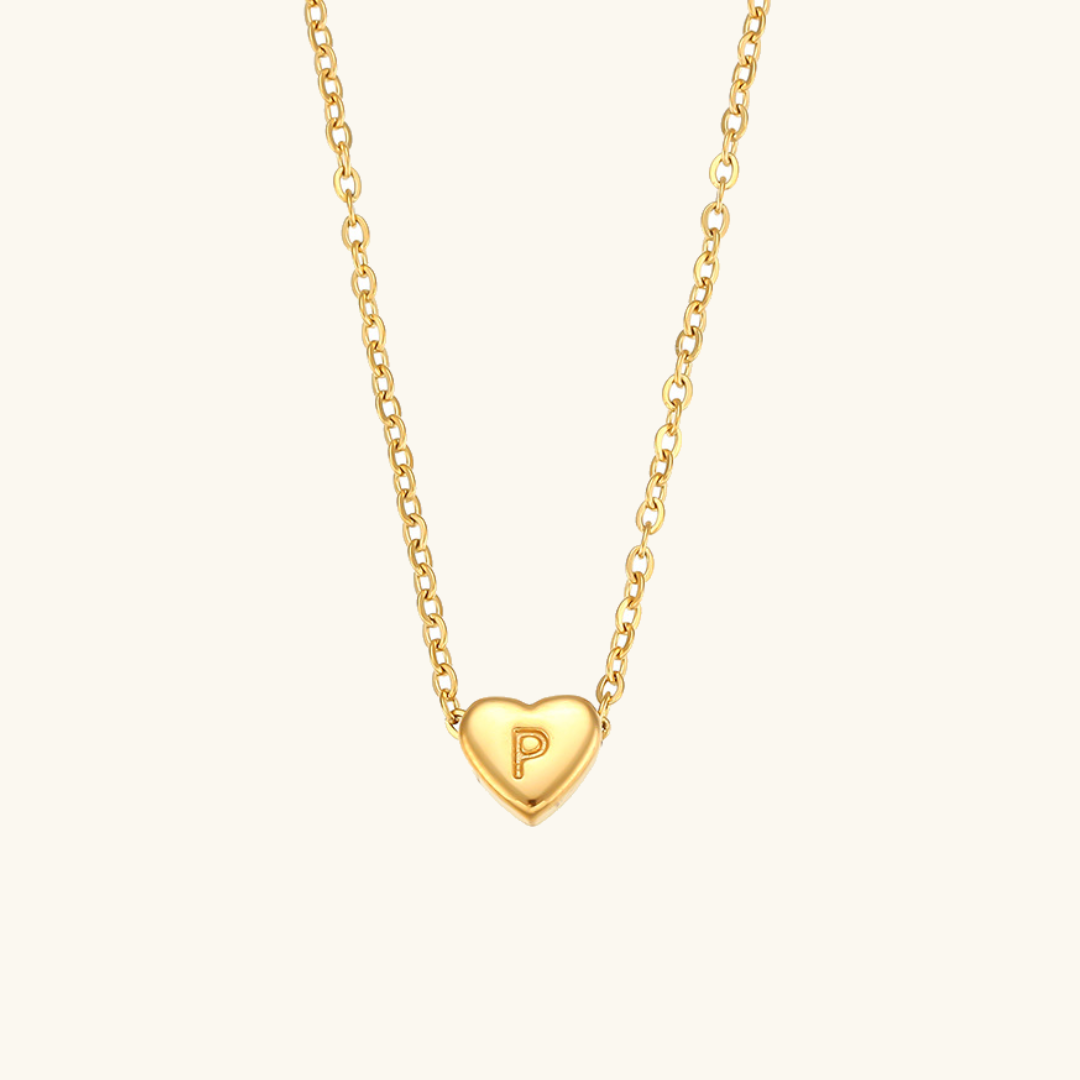 Heart - Initial Gold Necklace