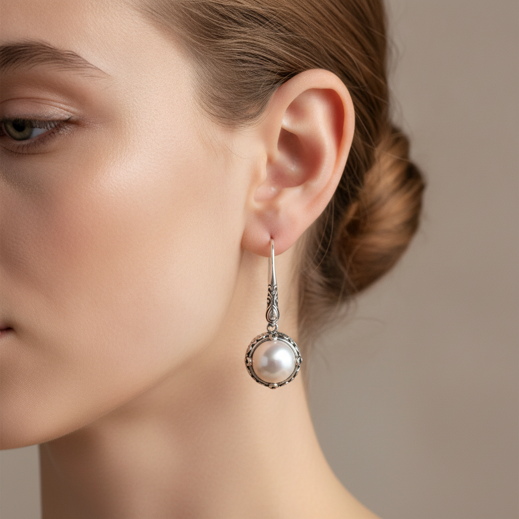Rosalie – Silver Earrings and Pearls