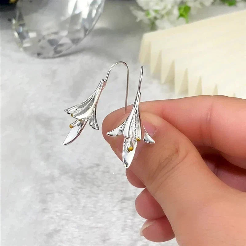 Lina – Flower Earrings crafted from Premium Metal