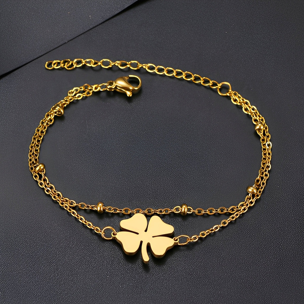 Sanya – Clover bracelet in gold and silver