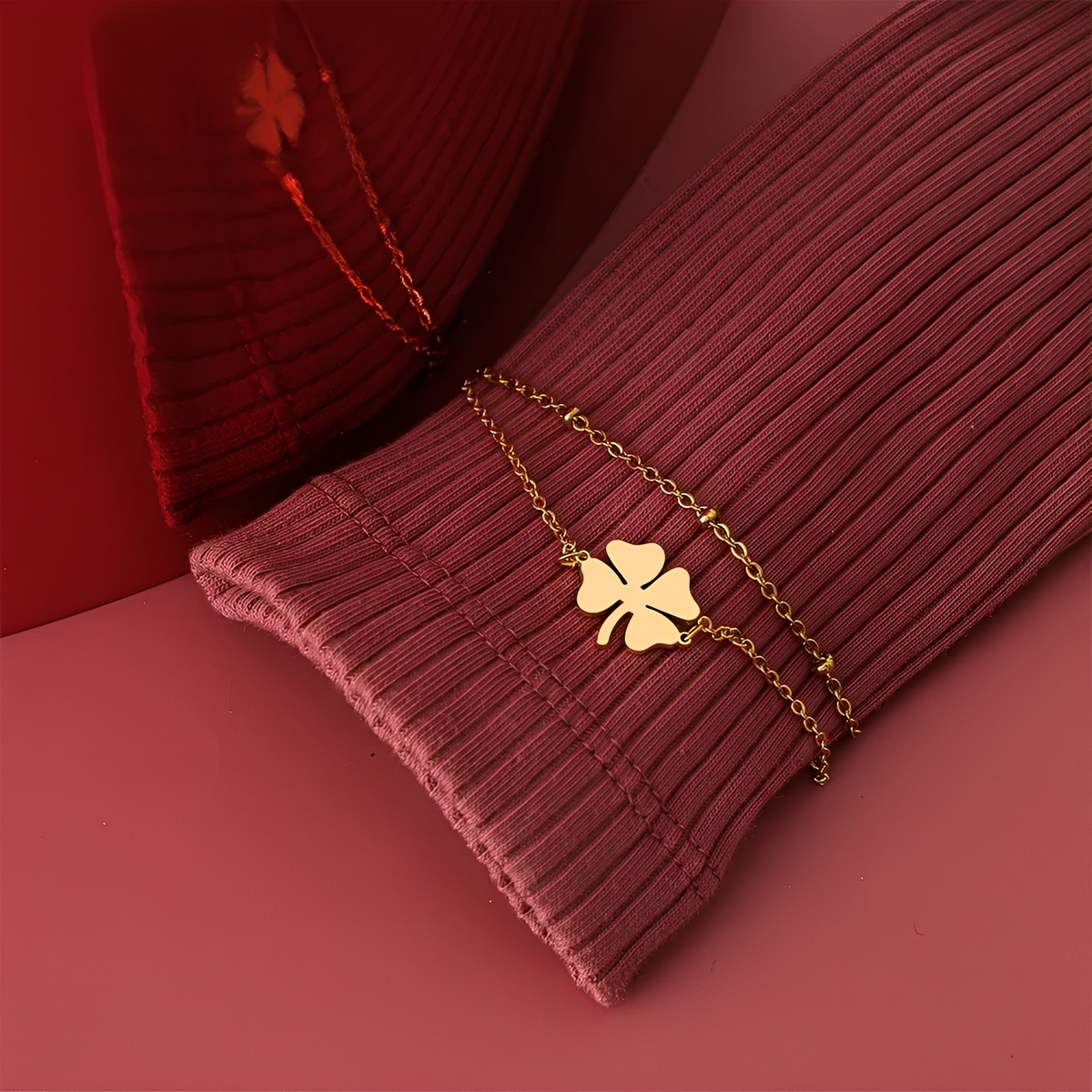 Sanya – Clover bracelet in gold and silver