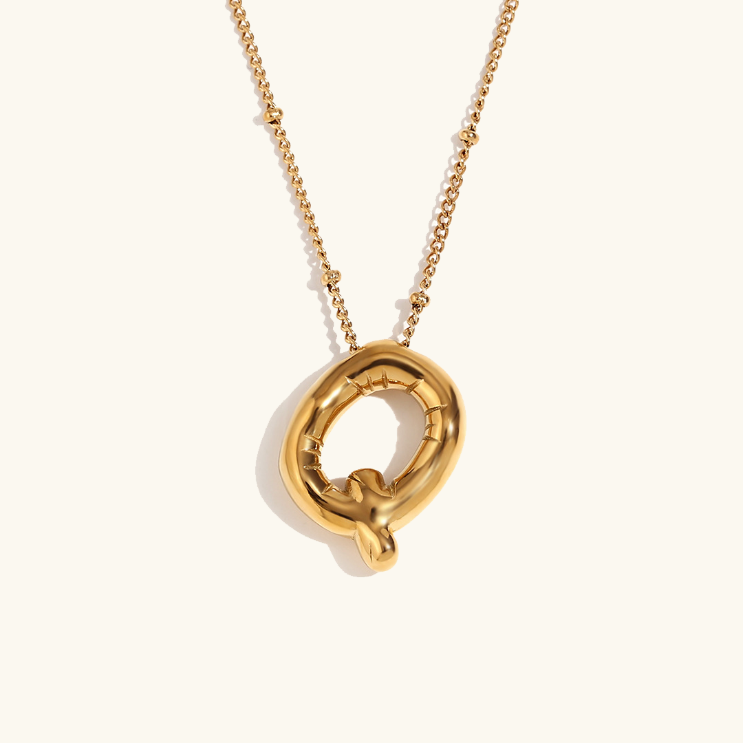 Balloon Gold Initials Necklace