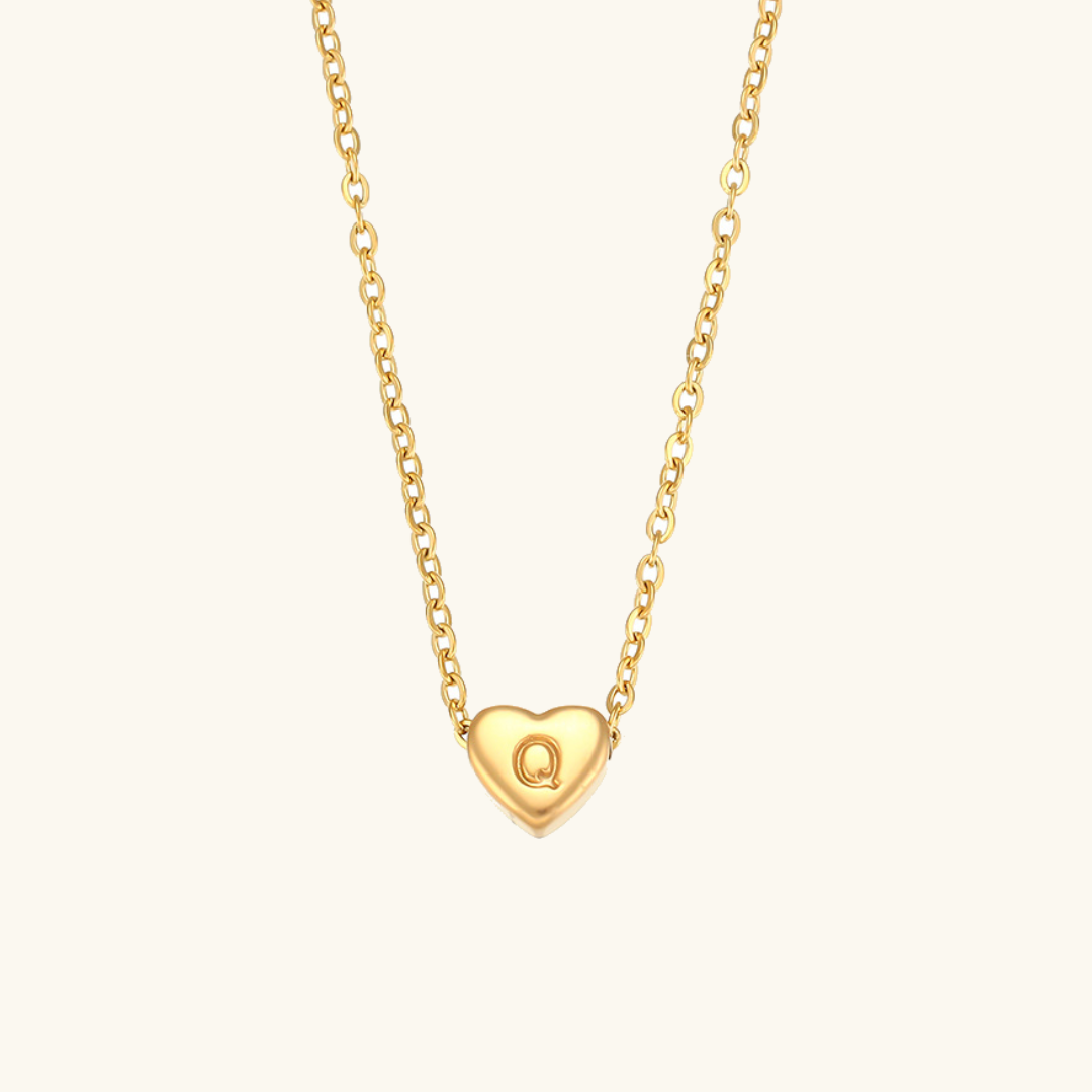 Heart - Initial Gold Necklace