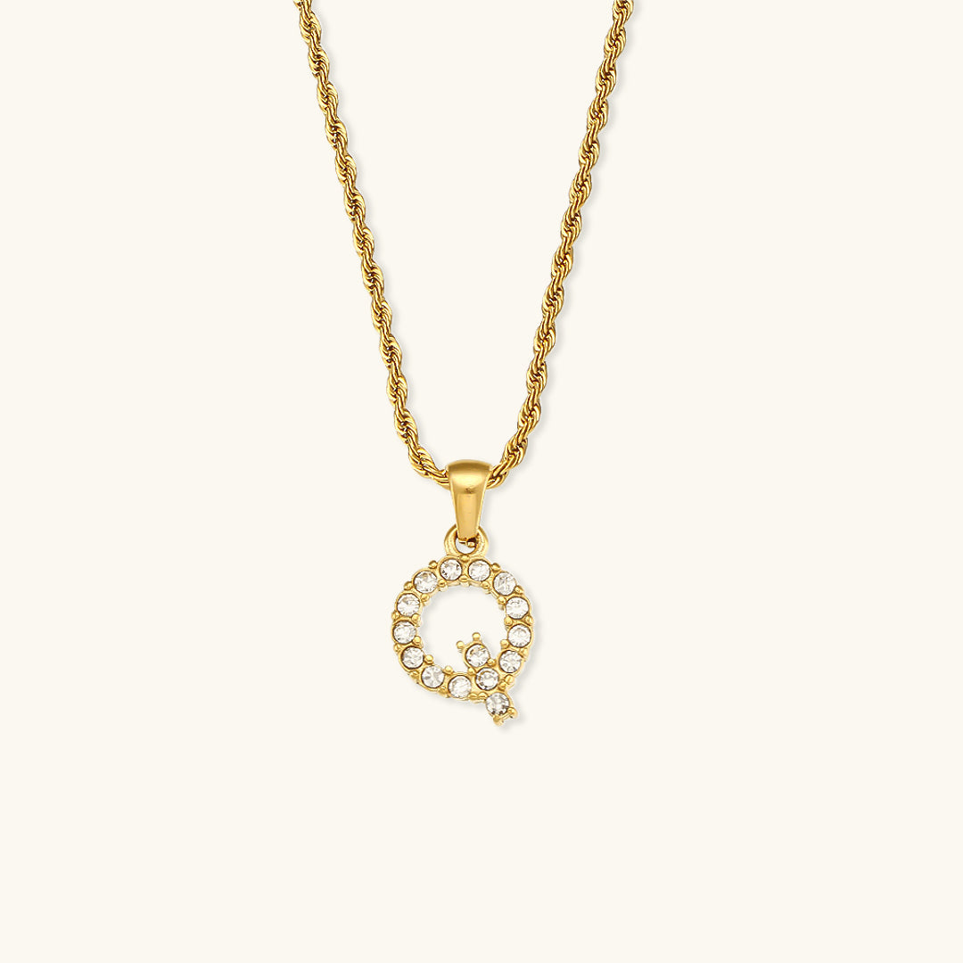 Maeve - Necklace featuring diamonds and letter initials