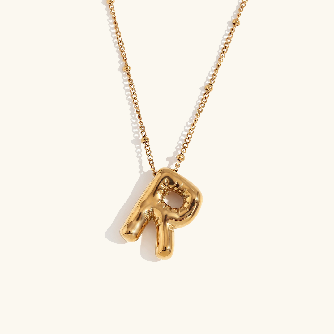 Balloon Gold Initials Necklace