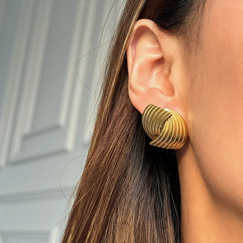 Sonia - Gold Wave Earrings