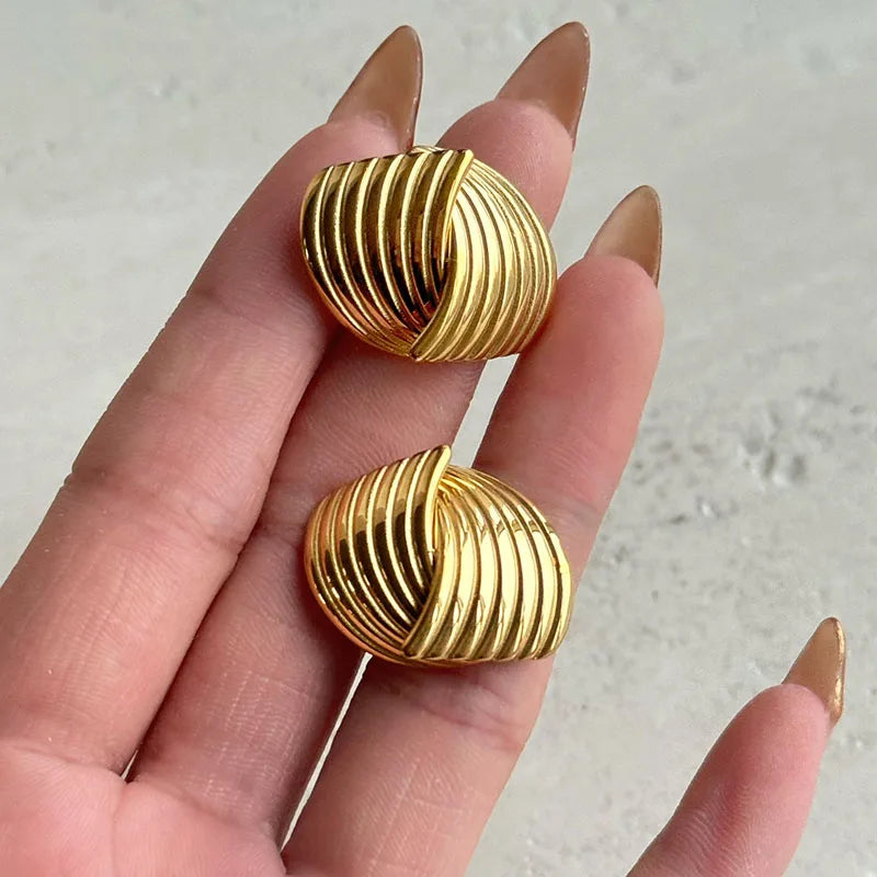 Sonia - Gold Wave Earrings