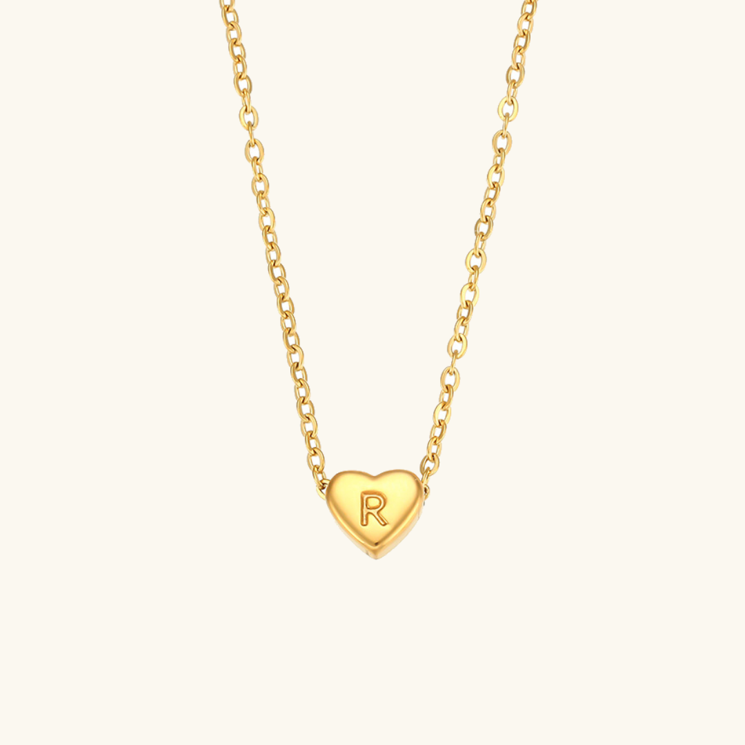 Heart - Initial Gold Necklace