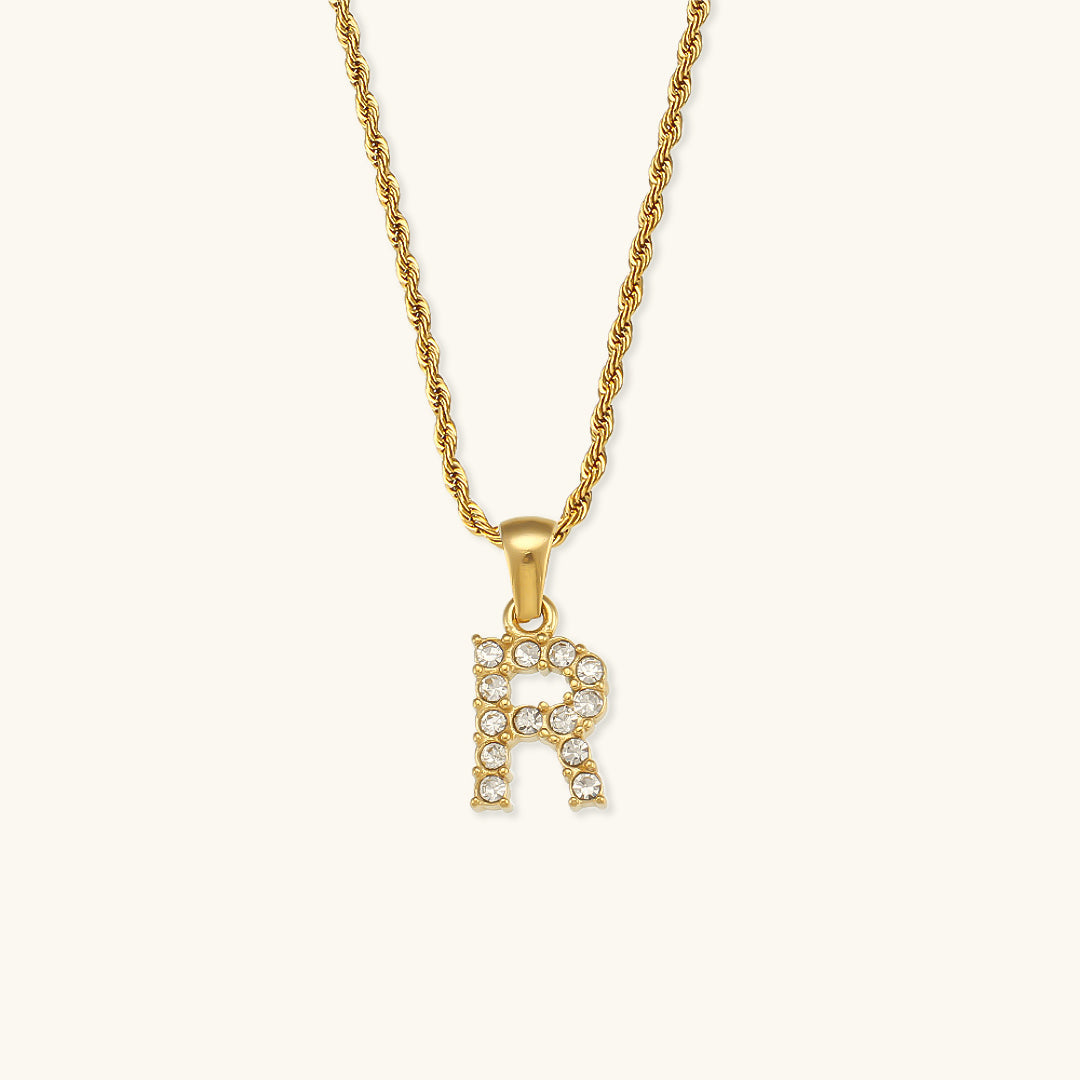 Maeve - Necklace featuring diamonds and letter initials