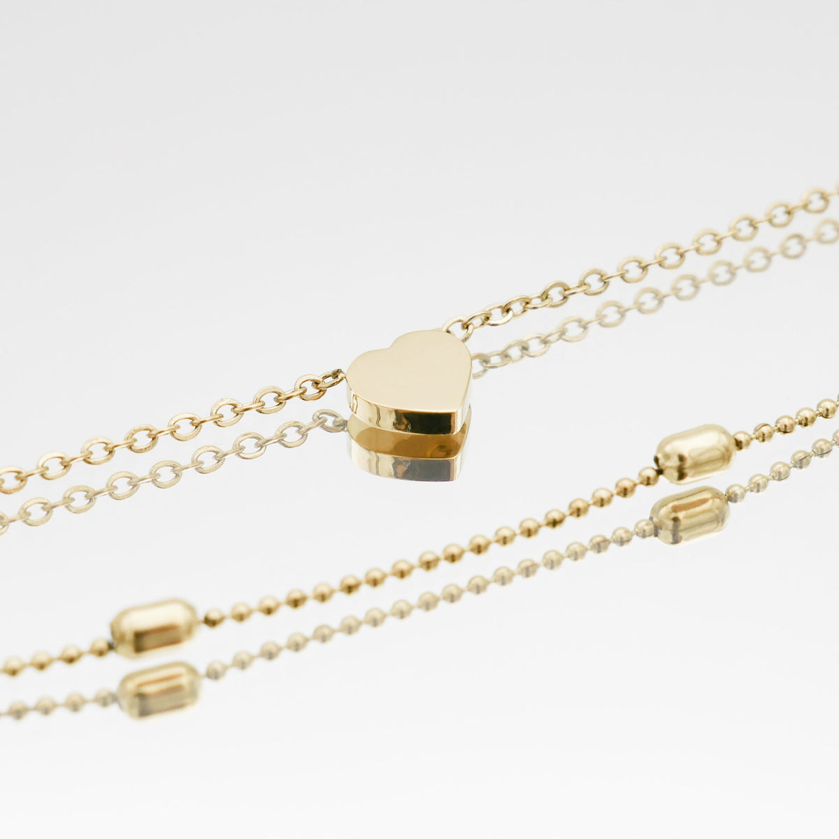 Raisa – Double Anklet with Hearts and Pearls
