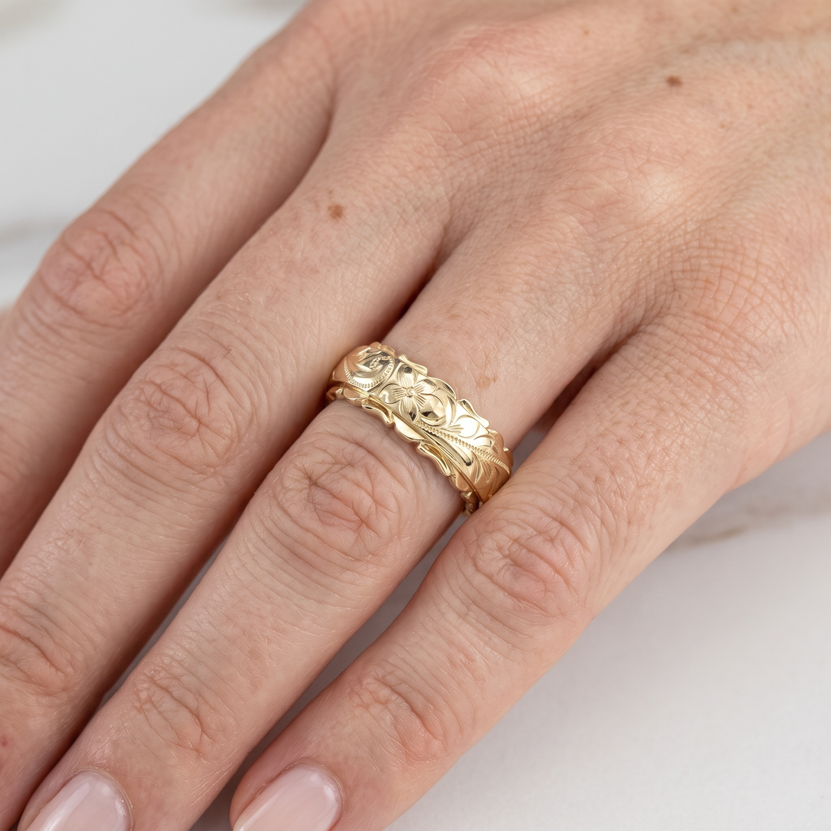 Floria – Ring Golden Vintage Flower