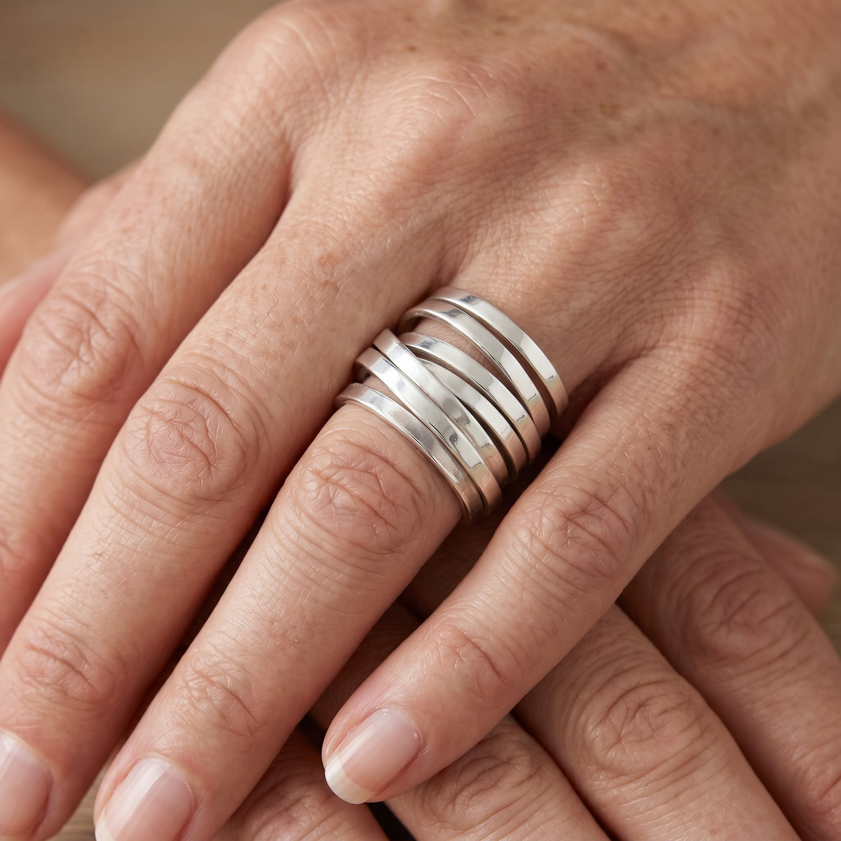 Trina – Broad Vintage Silver Ring