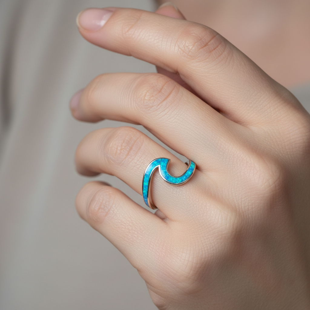 Neri – Wave Ring Silver & Opal