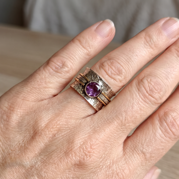 Elanya – Boho Meditation Ring Featuring Crystal
