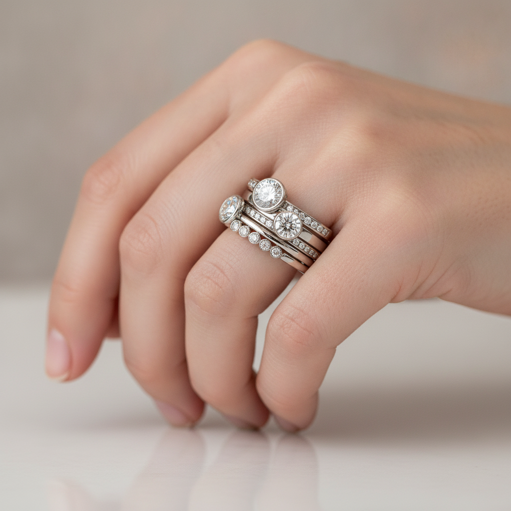 Elvie – Vintage Ring Crafted from Premium Materials with Layers and Crystals