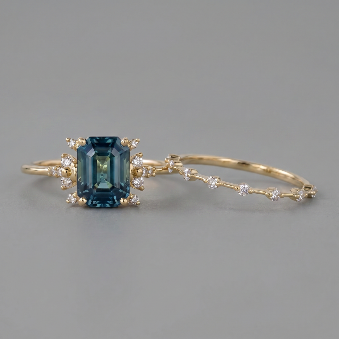 Cressida – Sapphire Shine Ring Set