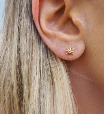 Risa - Starburst Crystal Stud Earrings