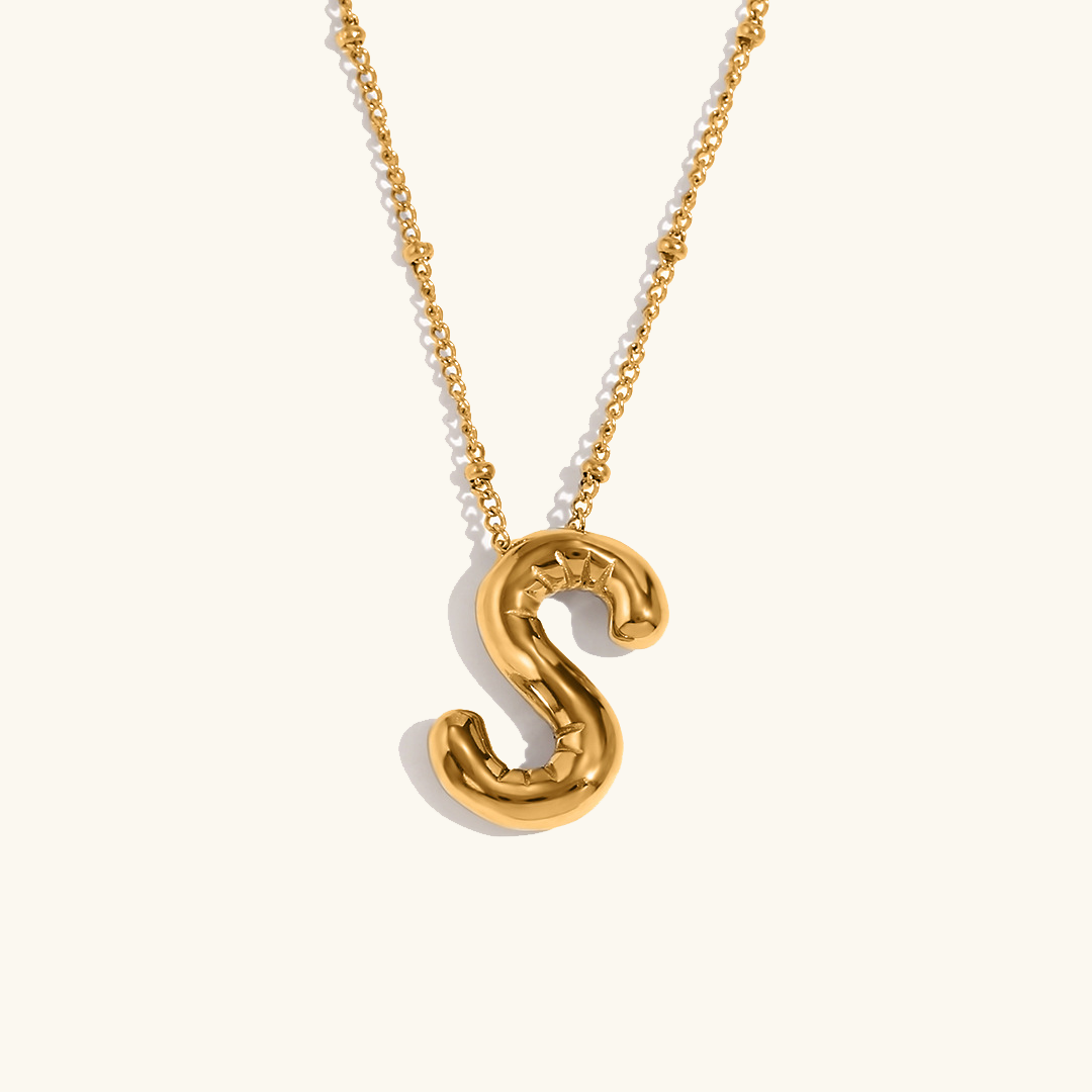 Balloon Gold Initials Necklace