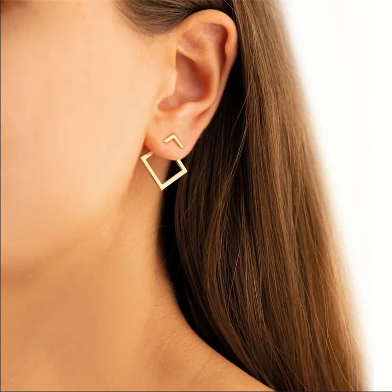 Connecting Rhombus - Basic Geometric Earrings