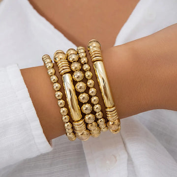 Mira – Set of 5 stackable bead bracelets