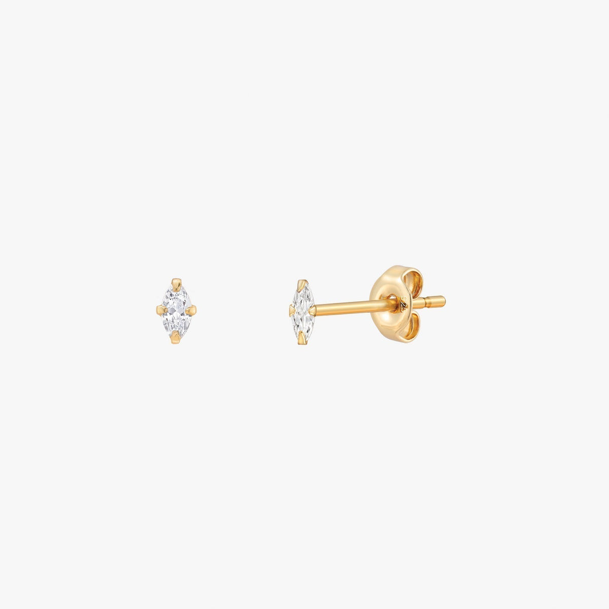 Sage - Small Marquise Stud Earrings