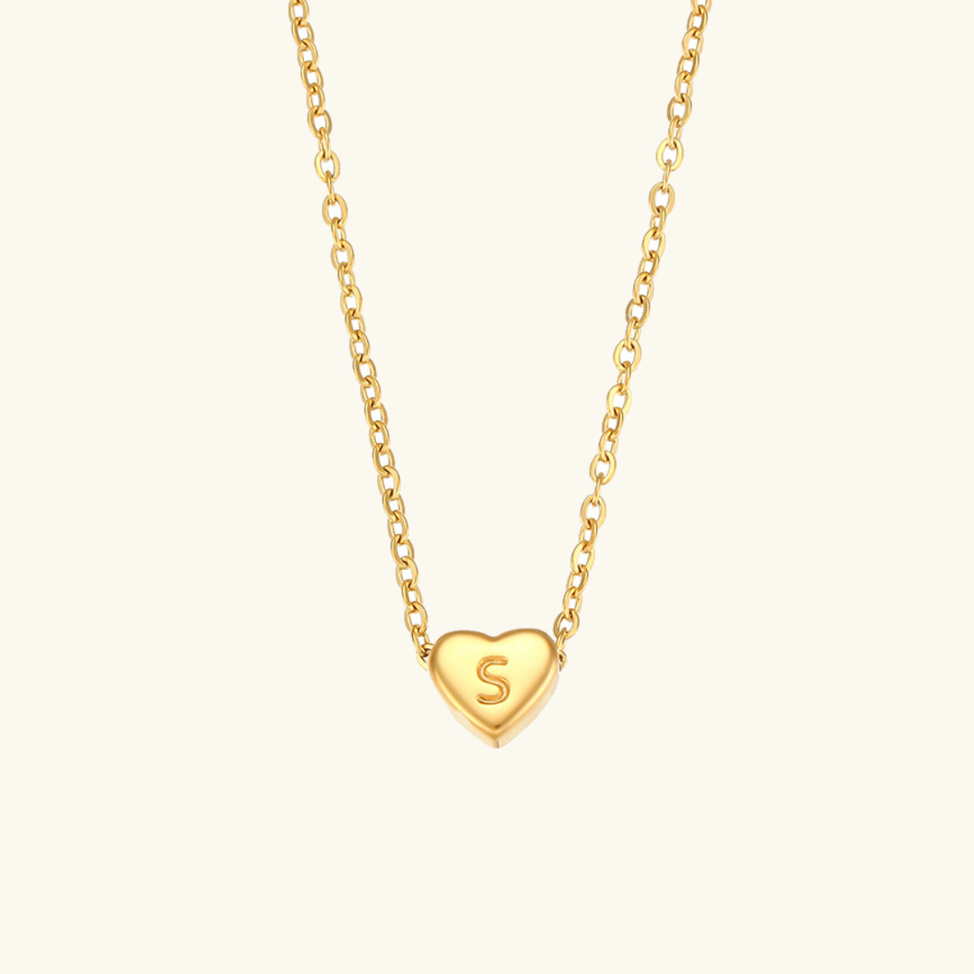 Heart - Initial Gold Necklace
