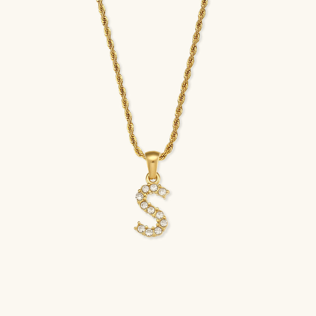 Maeve - Necklace featuring diamonds and letter initials