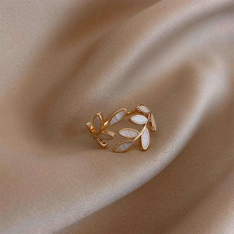 Sylvie – Open Ring crafted from Silver and Light Opal