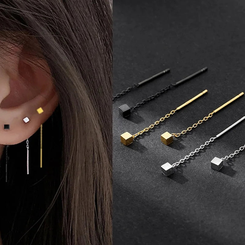 Kaelen – Cube Earrings with Stylish Tassels