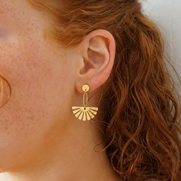 Flower Drop Earrings - Fan Earrings
