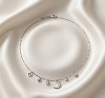 Silver Stainless Steel Charm Necklace