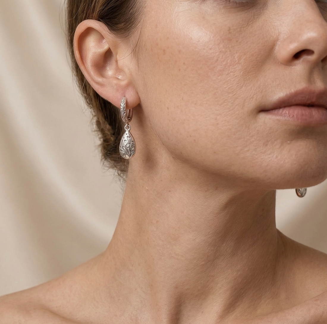 Silver Stainless Steel Earrings