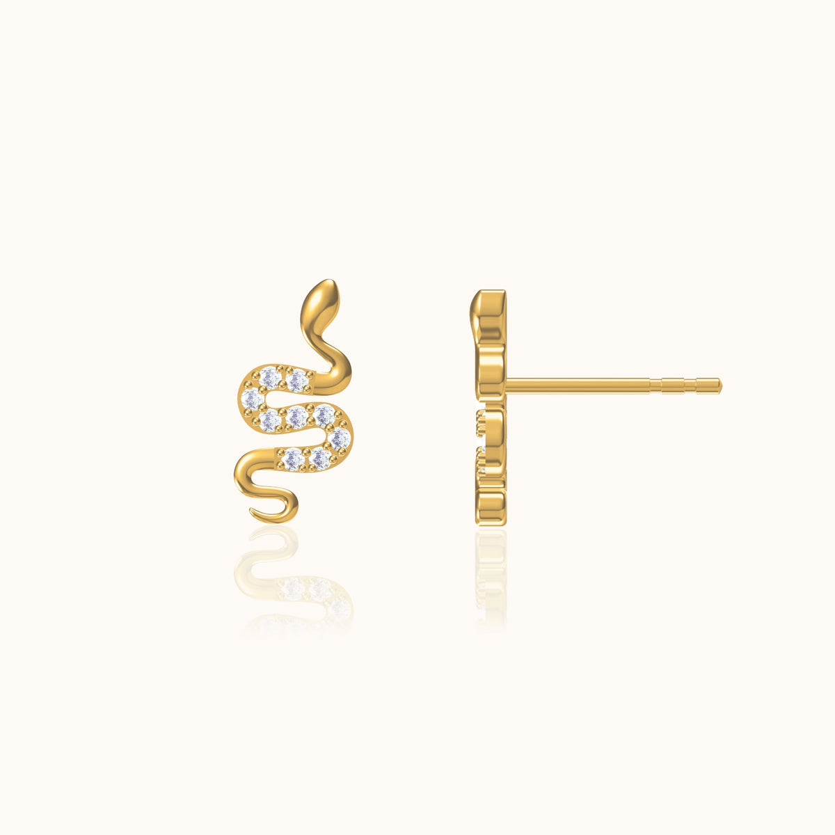 Urmi - Snake CZ Stud Earrings