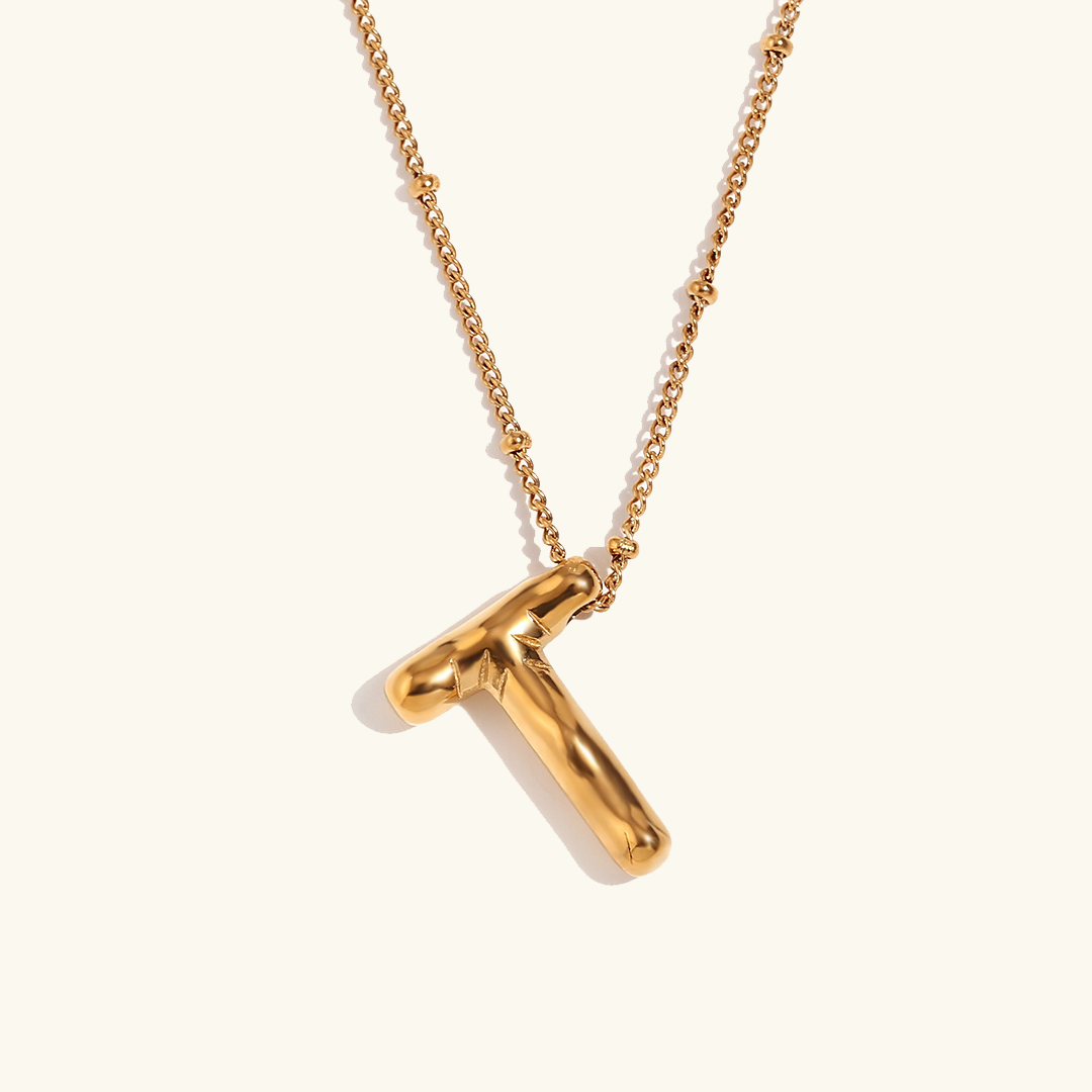 Balloon Gold Initials Necklace