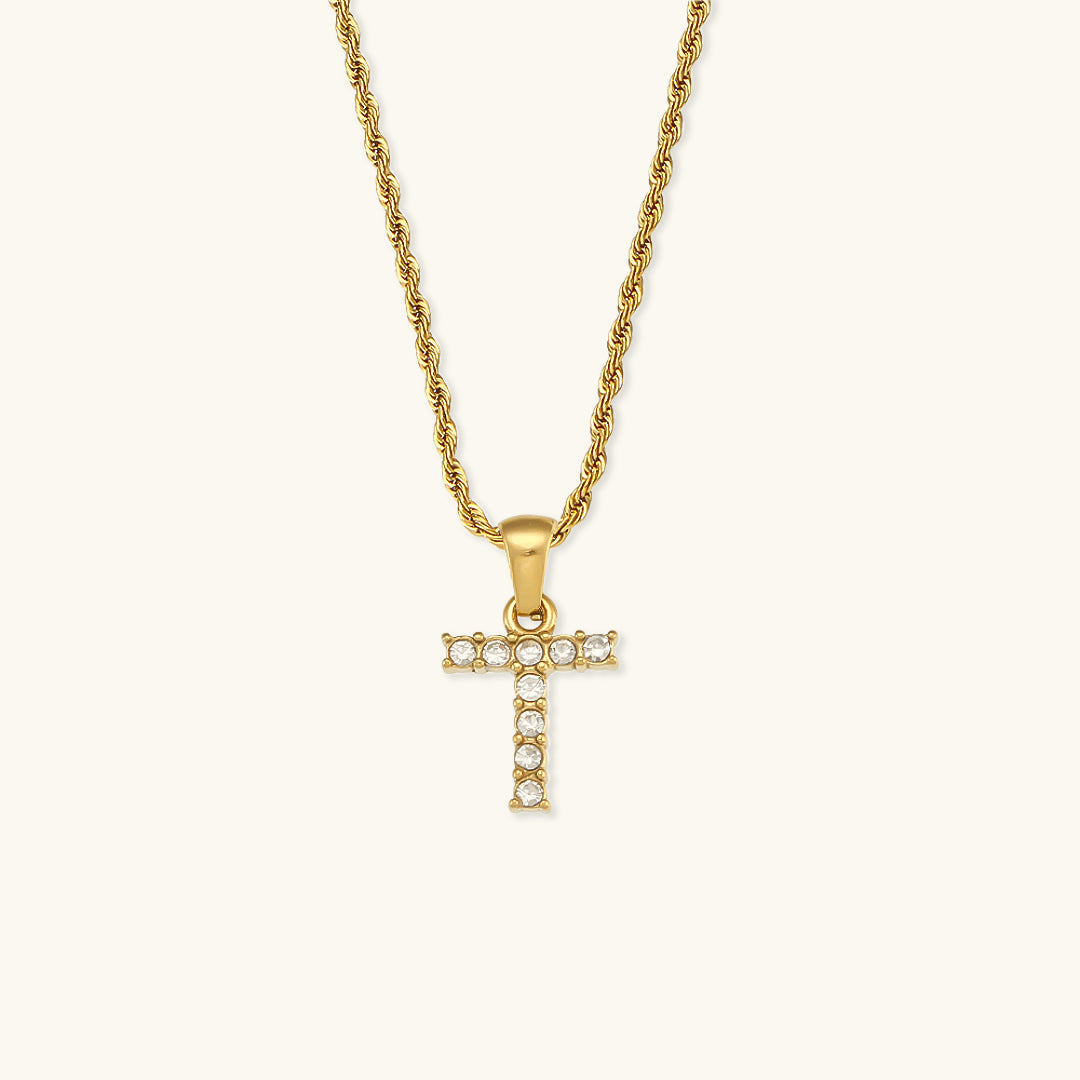 Maeve - Necklace featuring diamonds and letter initials