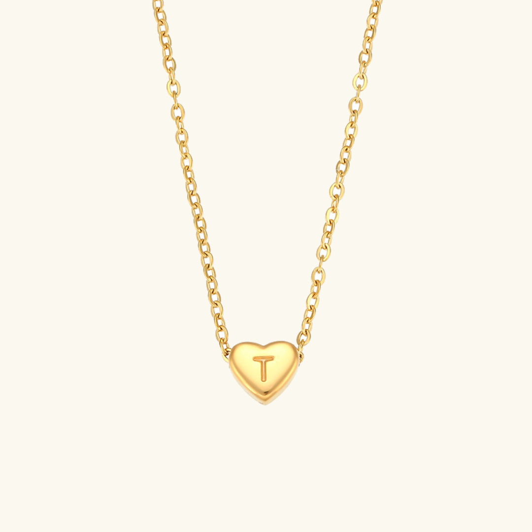 Heart - Initial Gold Necklace