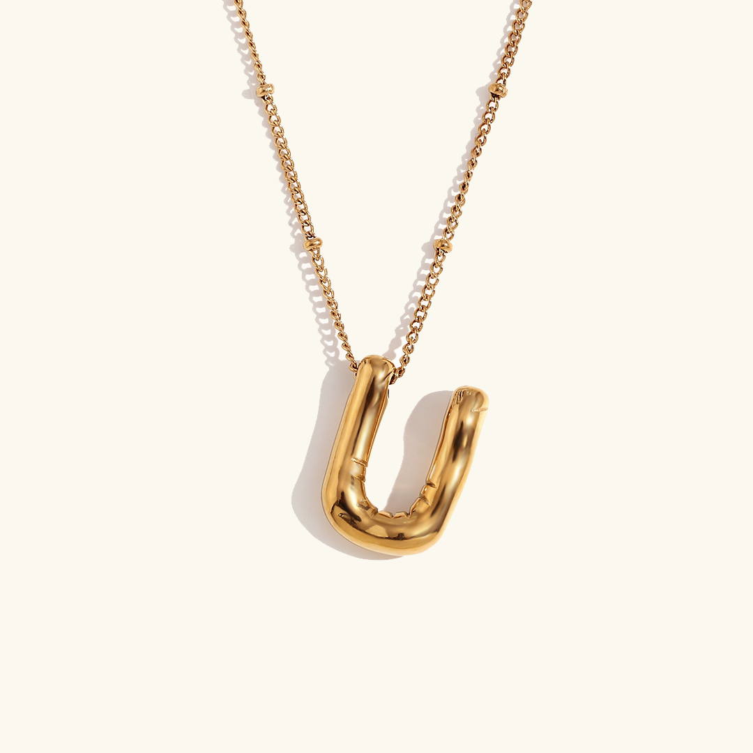 Balloon Gold Initials Necklace