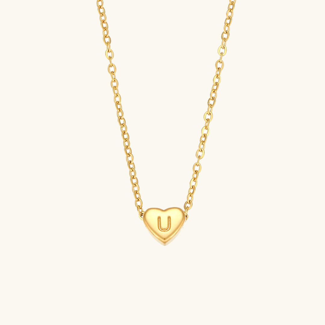 Heart - Initial Gold Necklace