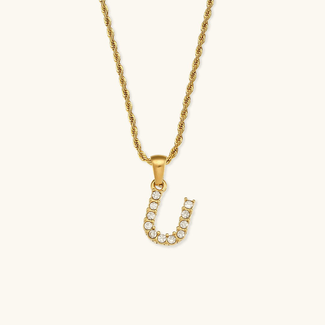 Maeve - Necklace featuring diamonds and letter initials