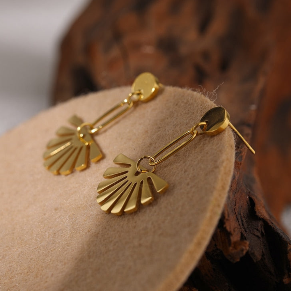 Flower Drop Earrings - Fan Earrings