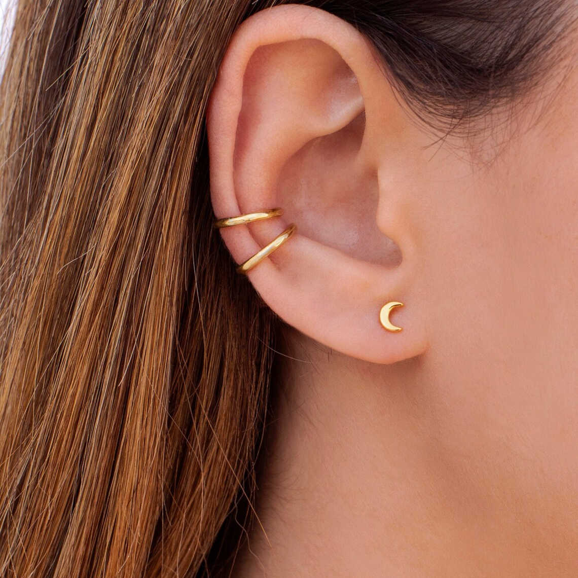 Moon Earrings - Small Moon Studs