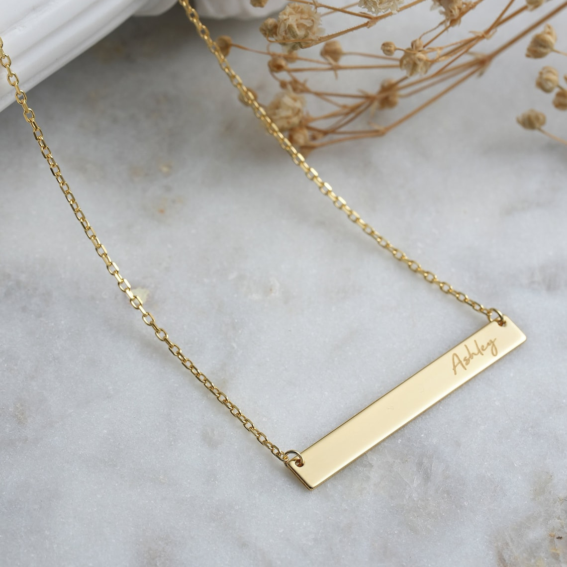Personalized Bar Pendant - Custom Bar Pendant