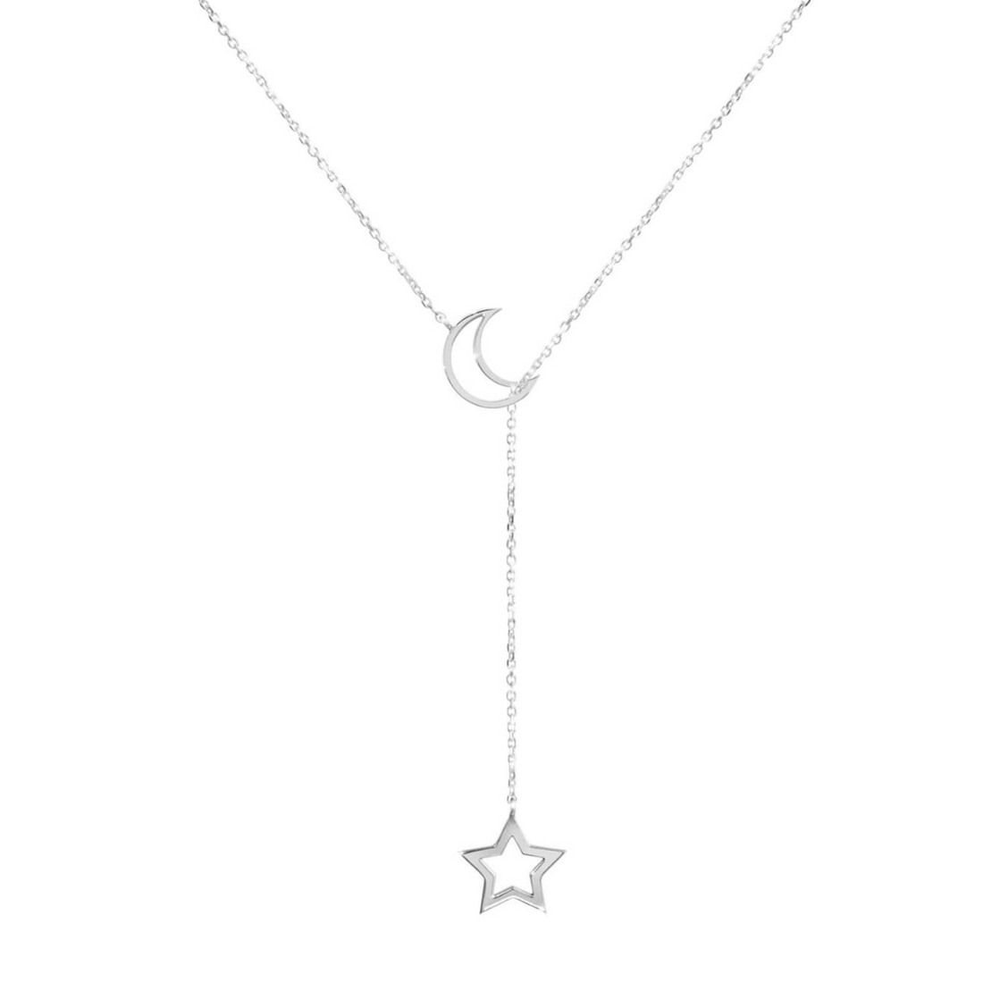 Moon and Star - Lariat style necklace
