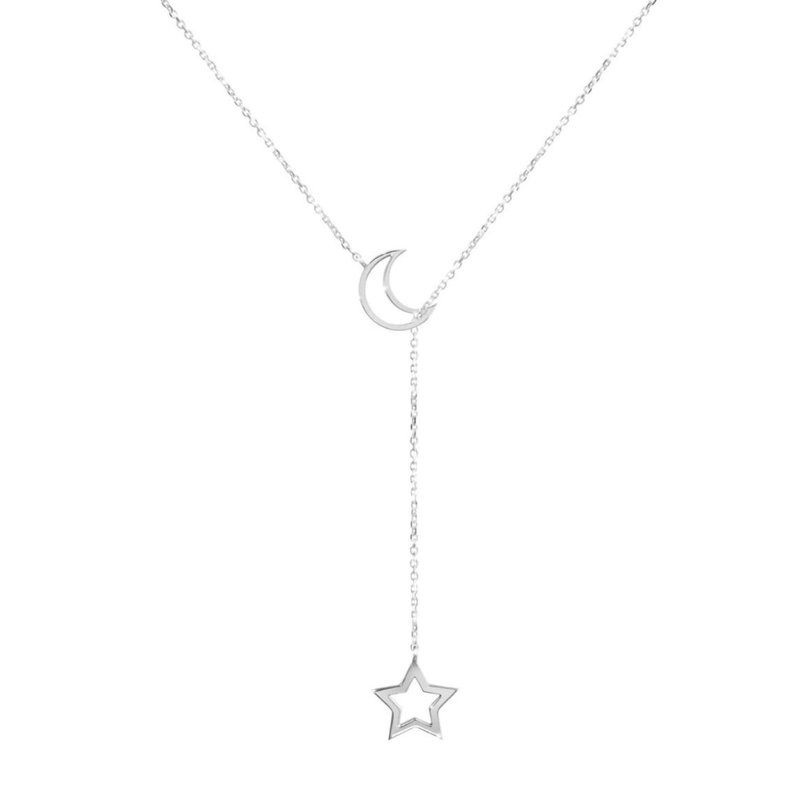 Moon and Star - Lariat style necklace