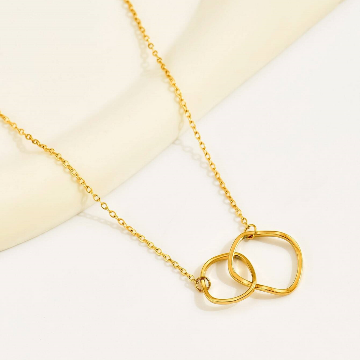 Double Bow Necklace - Interconnected Pendant