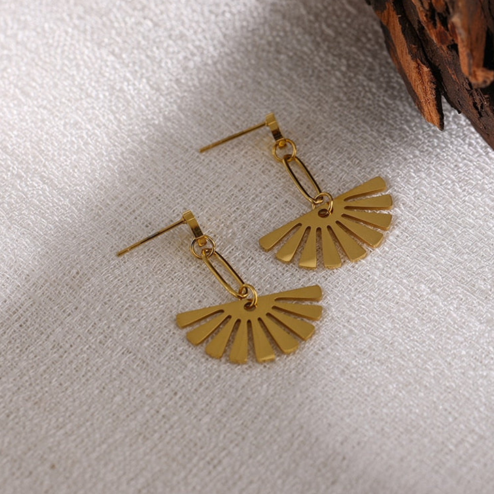 Flower Drop Earrings - Fan Earrings